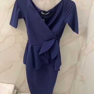 Chiara Boni Iris color peplum dress size 2 new with tags